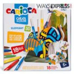 Coloring set CARIOCA Create & Color Elephant 3D 42902 fibre pen 18pcs
