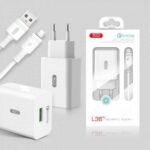 XO wall charger L36 QC 3.0 18W 1x USB white + micro USB cable
