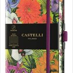 Notepad, hardcover, lined, leather, orchid flower, 6572469