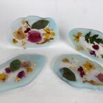 Set of 4 resin coasters without stand