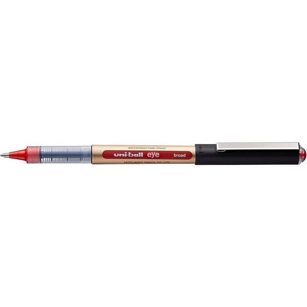 stylo-roller-pointe-large-1-mm-rouge-uni-ball-eye-broad-uni-ball 1-inch nib pen - Image 1